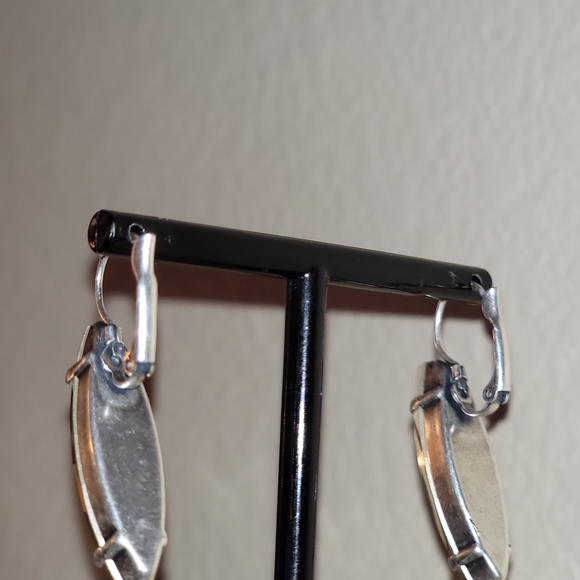 Swarovski Silver Plated Crystal SKINNY Navette  Earrings - Picture 8 of 16